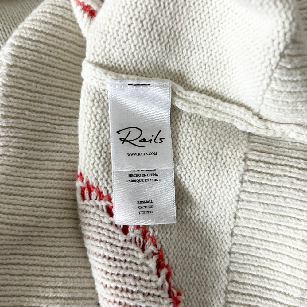 Rails Perci Strawberries Cream Knit Pullover Sweater Size XXS - Picture 5 of 6